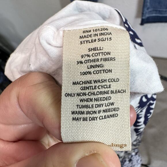 Soft Surroundings Skirt 1X A-line Blue Floral Midi Lined Pockets Pull On Boho - Picture 6 of 11